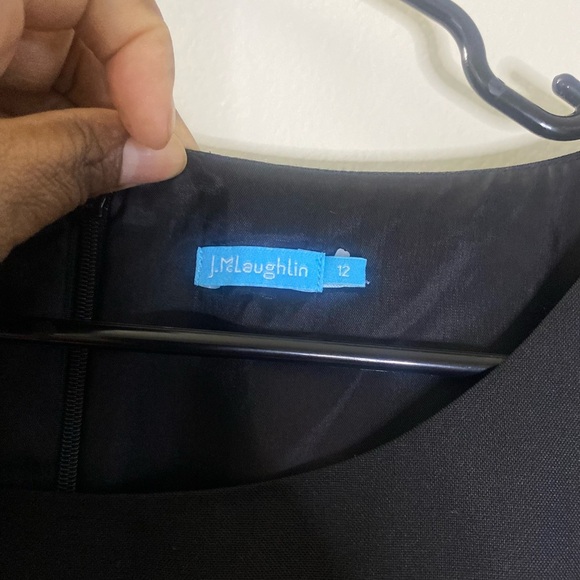 J. McLaughlin Black Mini Dress – Size 12 Chic Tailored Classic - Picture 2 of 8